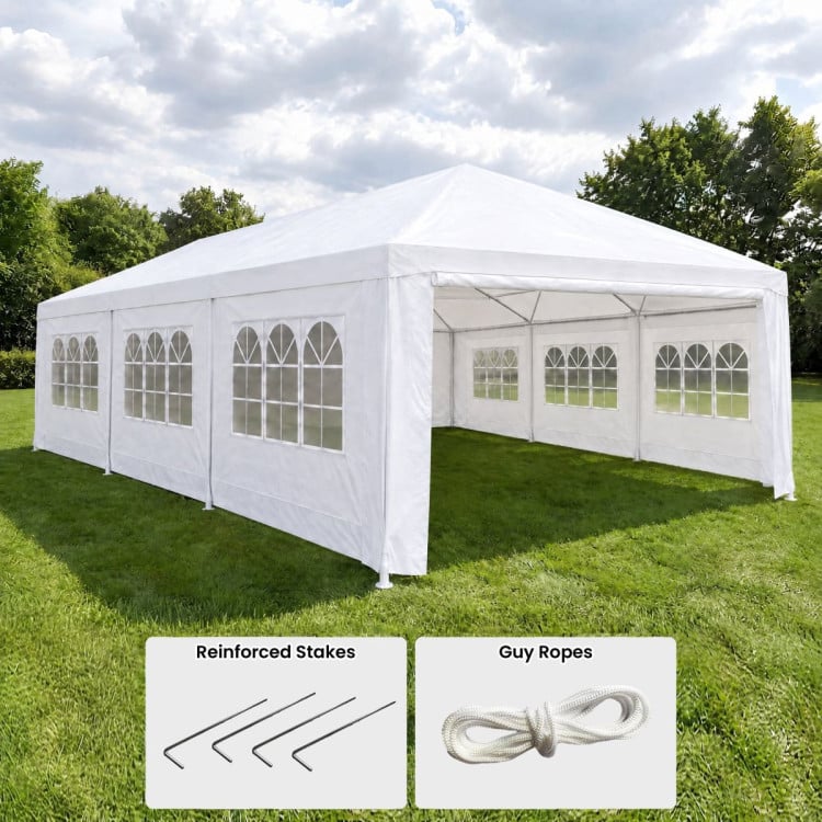 Wallaroo 4x8m Outdoor Event Marquee Gazebo Party Wedding Tent Canopy with Removable Window & Door Walls - White image 6