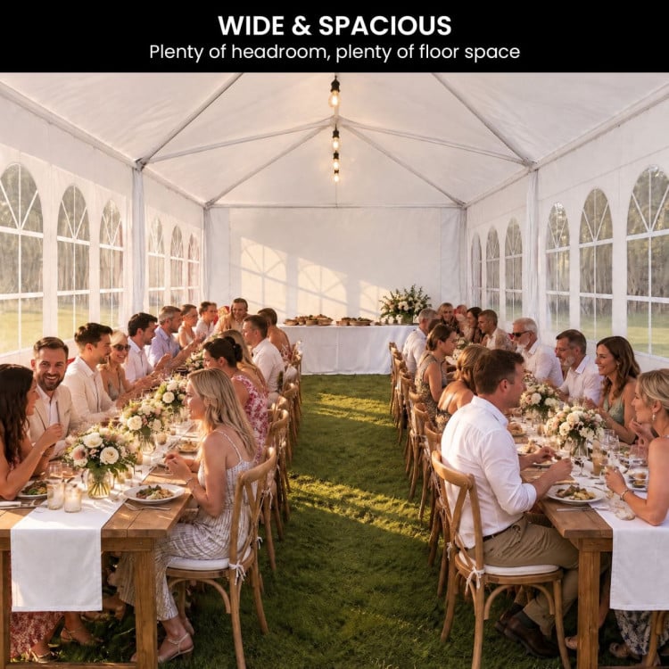 Wallaroo 4x8m Outdoor Event Marquee Gazebo Party Wedding Tent Canopy with Removable Window & Door Walls - White image 7