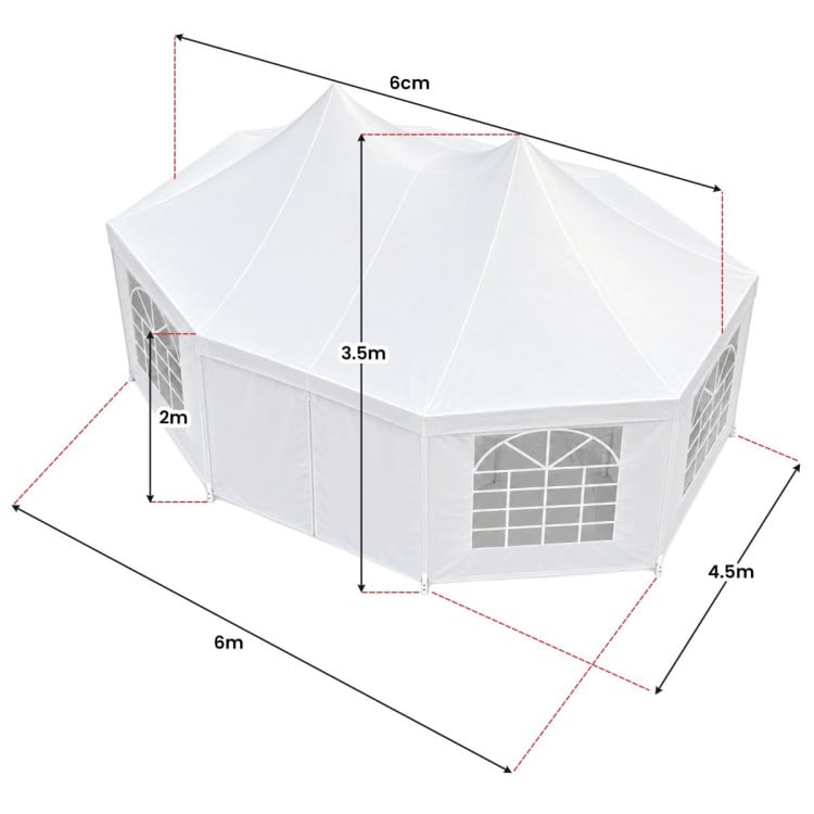 Wallaroo 6x4.5m Wedding Gazebo Marquee with Sidewalls image 4