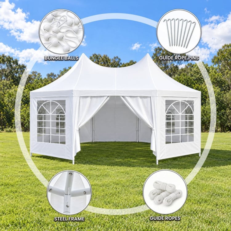 Wallaroo 6x4.5m Wedding Gazebo Marquee with Sidewalls image 6