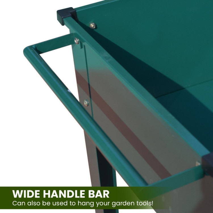 Wallaroo Garden Bed Cart Raised Planter Box 108.5 x 50.5 x 80cm Galvanized Steel - Green image 9