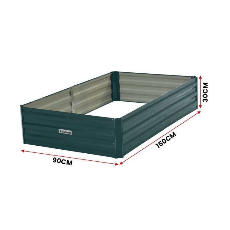Wallaroo Garden Bed 150 x 90 x 30cm Galvanized Steel - Green image 5