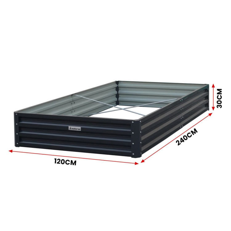 Wallaroo 150 x 90 x 30cm Galvanized Steel Garden Bed - Black image 5