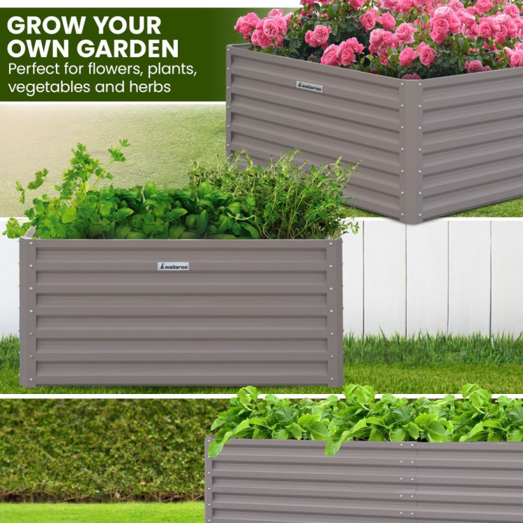 Wallaroo Garden Bed 240 x 120 x 57cm Galvanized Steel - Grey image 6