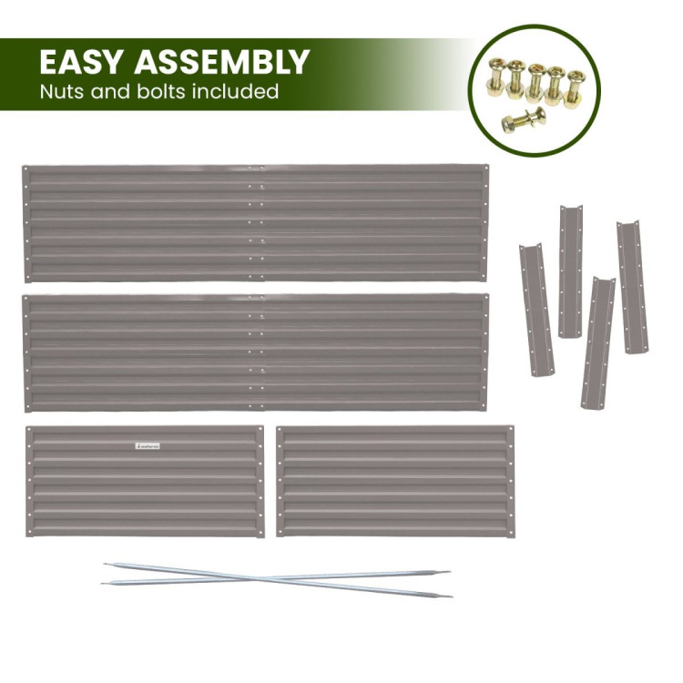 Wallaroo Garden Bed 240 x 120 x 57cm Galvanized Steel - Grey image 9