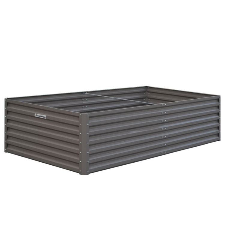 Wallaroo Garden Bed 240 x 120 x 57cm Galvanized Steel - Grey