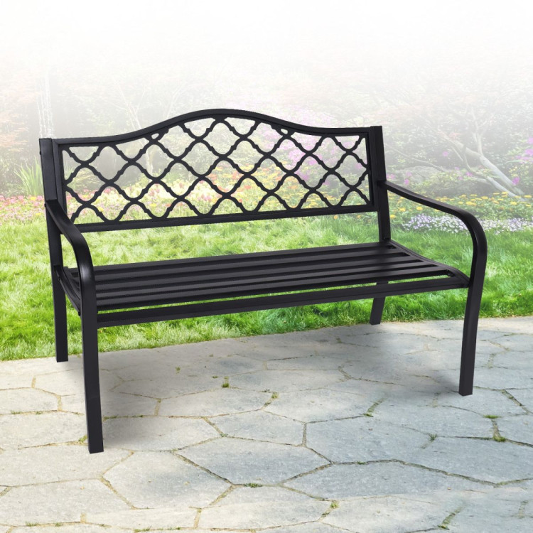 Wallaroo Steel Outdoor Garden Bench - Elegant image 11