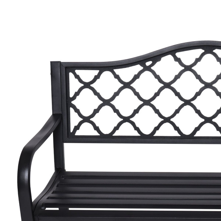 Wallaroo Steel Outdoor Garden Bench - Elegant image 8