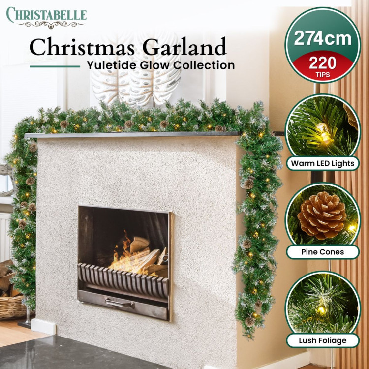 Christabelle Yuletide Glow Prelit Christmas Garland - 274cm image 3