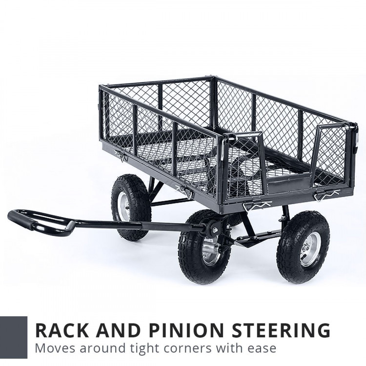 Garden Cart with Mesh Liner Lawn Folding Trolley Hammer image 4