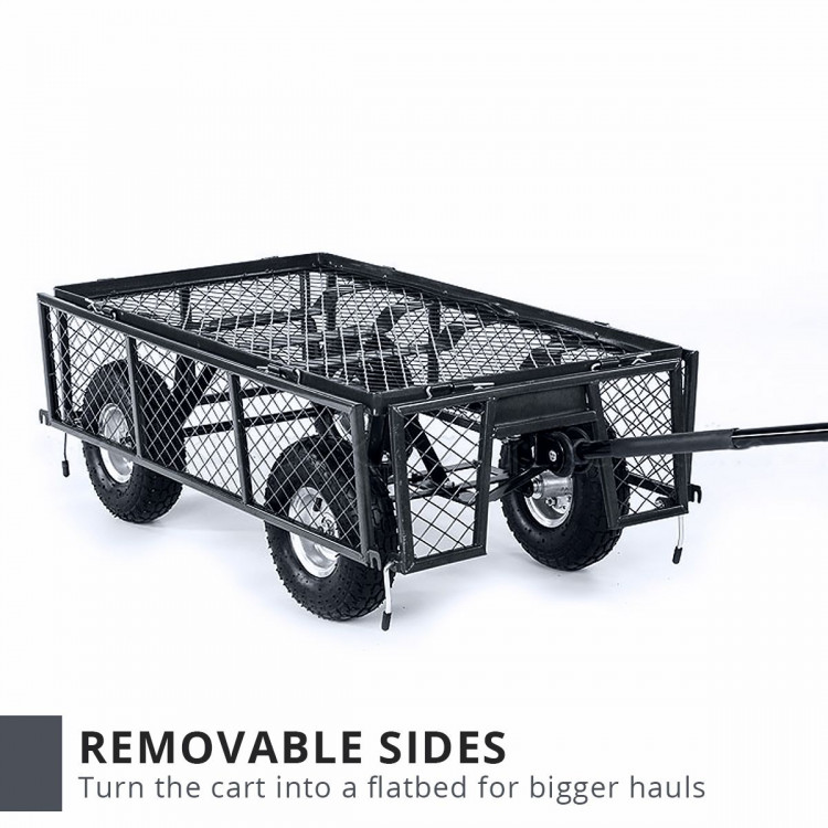 Garden Cart with Mesh Liner Lawn Folding Trolley Hammer image 5