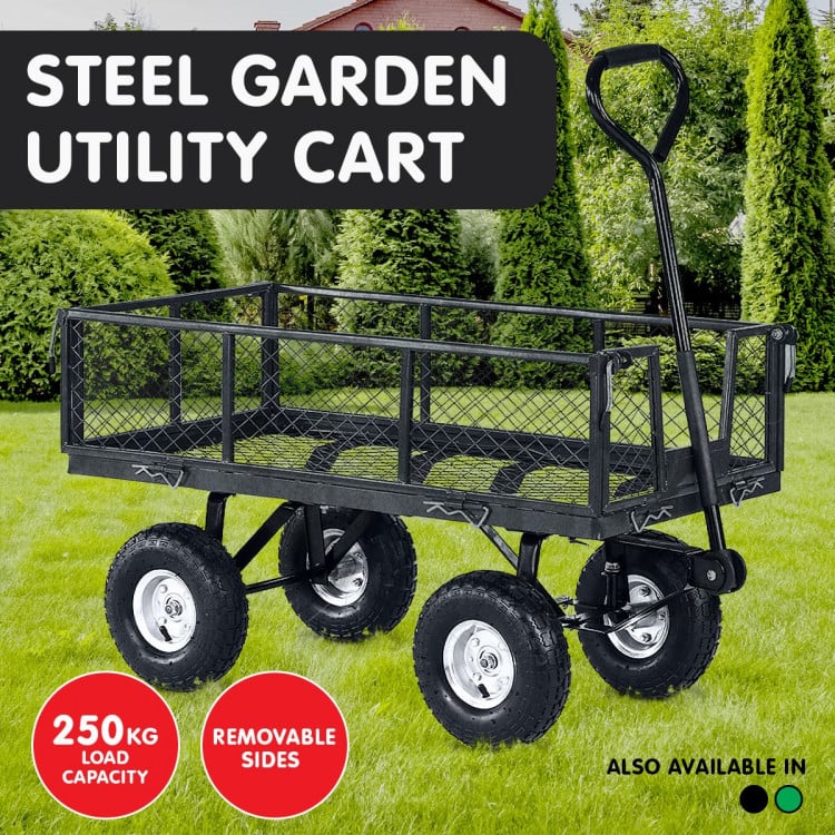 Garden Cart with Mesh Liner Lawn Folding Trolley Hammer image 9