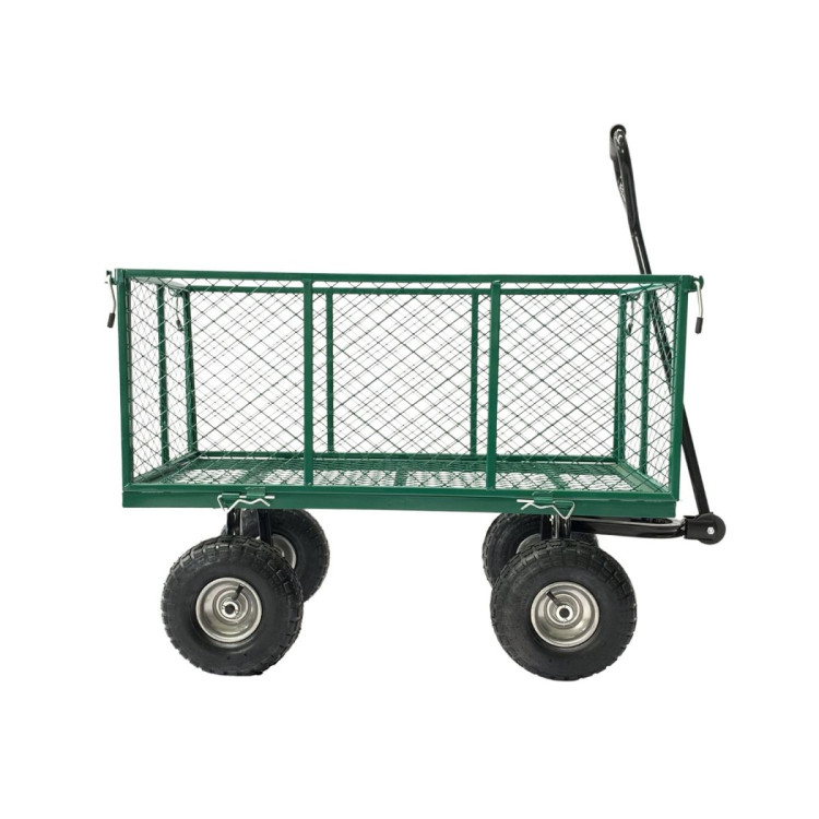 Steel Mesh Garden Trolley Cart - Green image 4