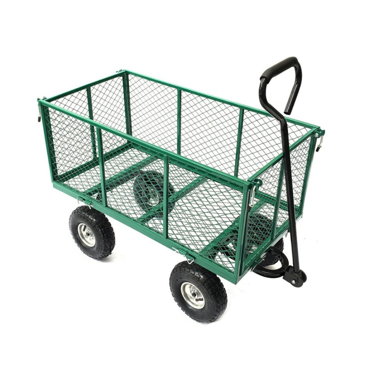 Steel Mesh Garden Trolley Cart - Green image 5