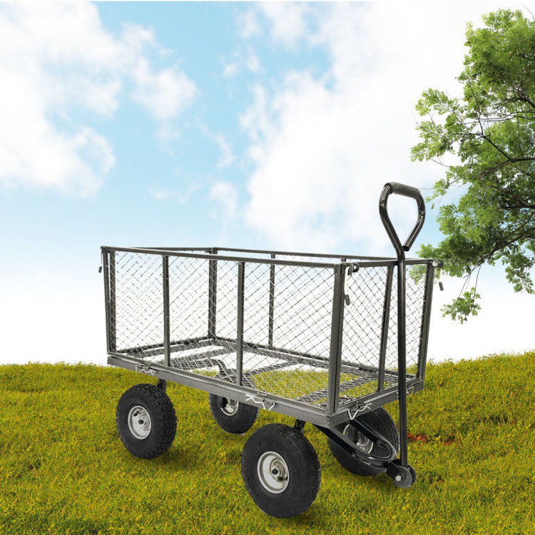 Steel Mesh Garden Trolley Cart - Hammer Grey image 10