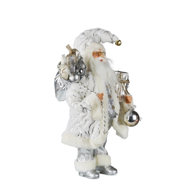 White & Silver Santa Claus 46cm image 3
