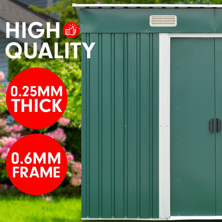 Garden Shed Flat 4ft x 6ft Outdoor Storage Shelter - Green image 7
