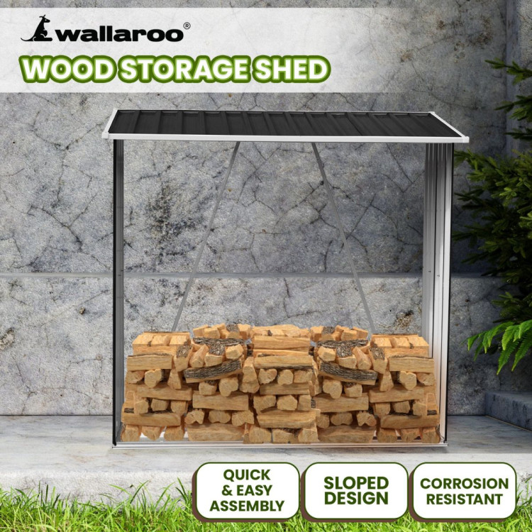 Wallaroo Wood Storage Shed Galvanized Steel - Black image 9