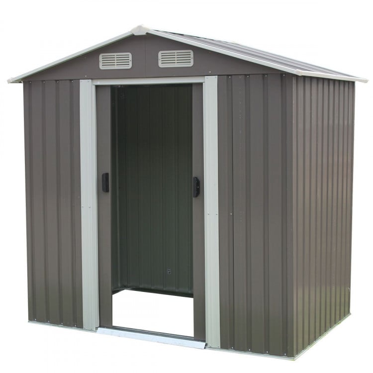 Garden Shed Spire Roof 4ft x 6ft Outdoor Storage Shelter - Grey image 2