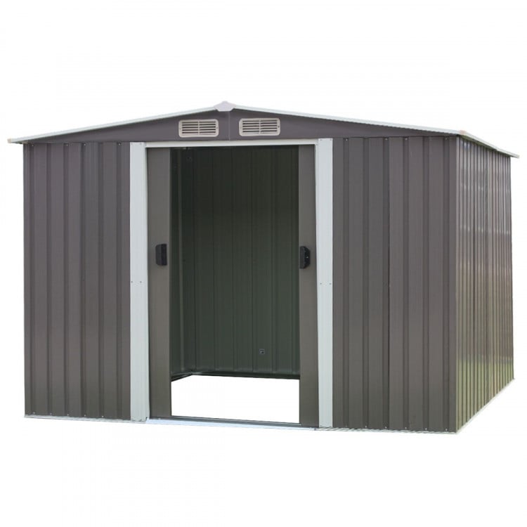 Garden Shed Spire Roof 8ft x 8ft Outdoor Storage Shelter - Grey image 2