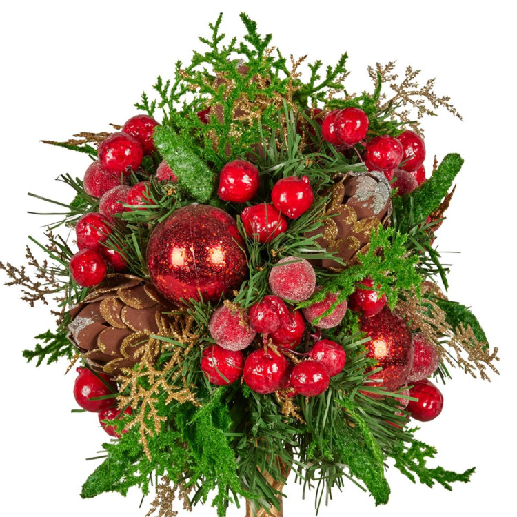 Christabelle 36cm Christmas Tabletop Topiary Berries & Baubles image 3