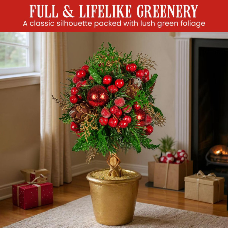 Christabelle 36cm Christmas Tabletop Topiary Berries & Baubles image 6