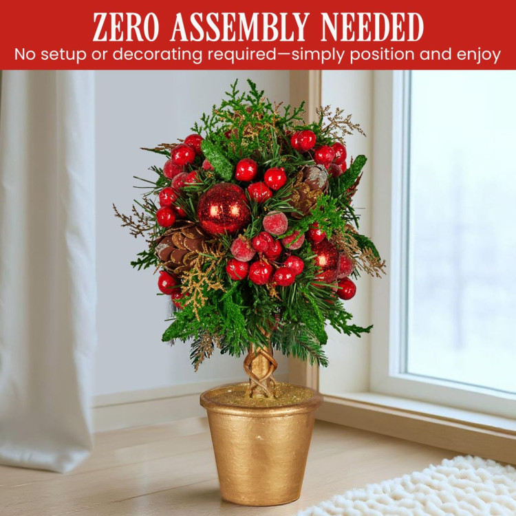 Christabelle 36cm Christmas Tabletop Topiary Berries & Baubles image 9