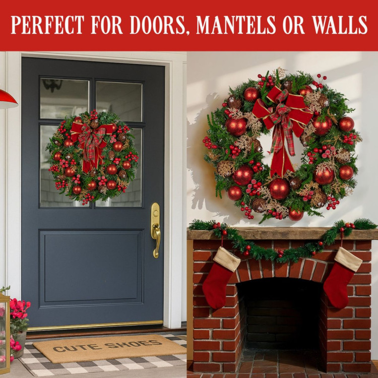Christabelle 71cm Christmas Wreath - Berries & Baubles image 10