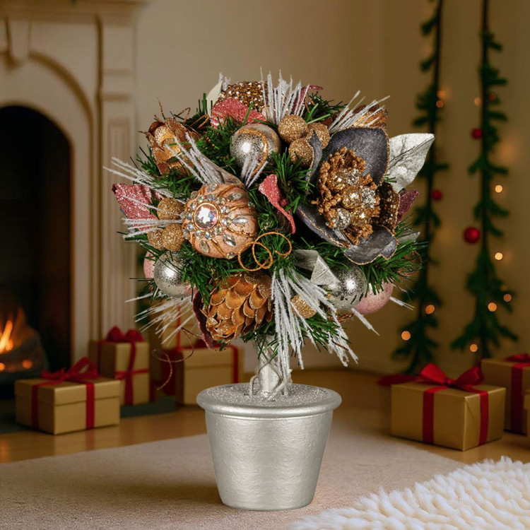 Christabelle 36cm Christmas Tabletop Topiary - Christmas Blush image 8