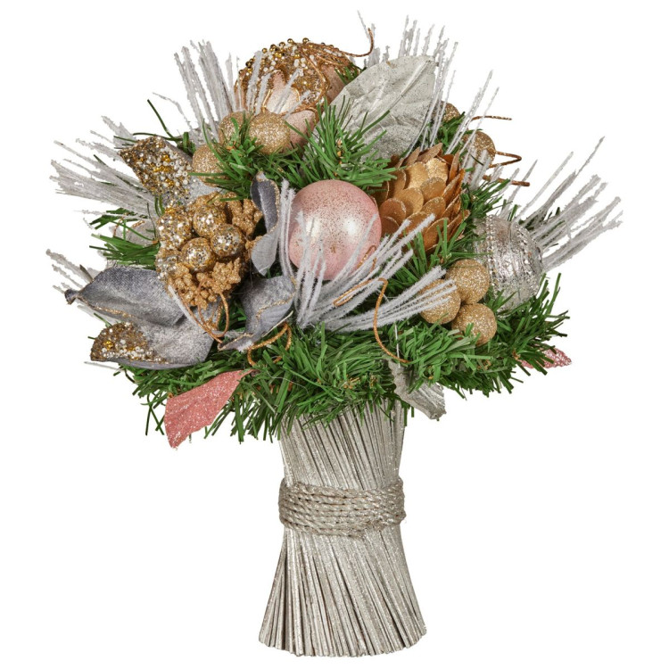 Christabelle 33cm Christmas Bouquet - Christmas Blush