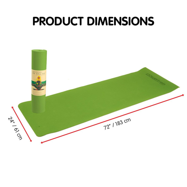 Powertrain TPE Pilates Exercise Yoga Mat 8mm - Green image 4