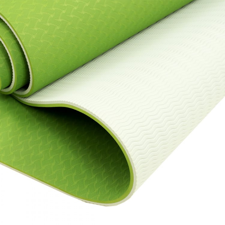 Powertrain Eco Friendly TPE Yoga Exercise Pilates Mat - Green image 4