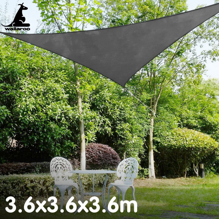 Wallaroo Triangle Shade Sail 3.6 x 3.6 x 3.6M - Grey image 9