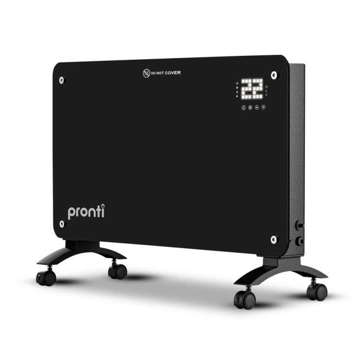 Pronti Glass Panel Convection Heater with Remote Control LED Display 1000W/2000W