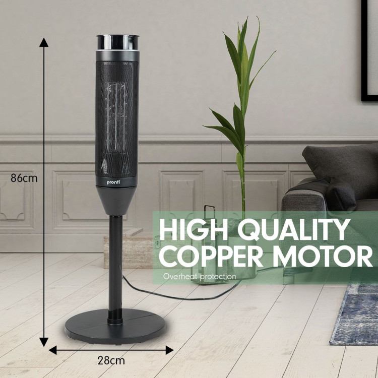 Pronti Electric Tower Heater 2000W Ceramic Portable Remote - Black image 6