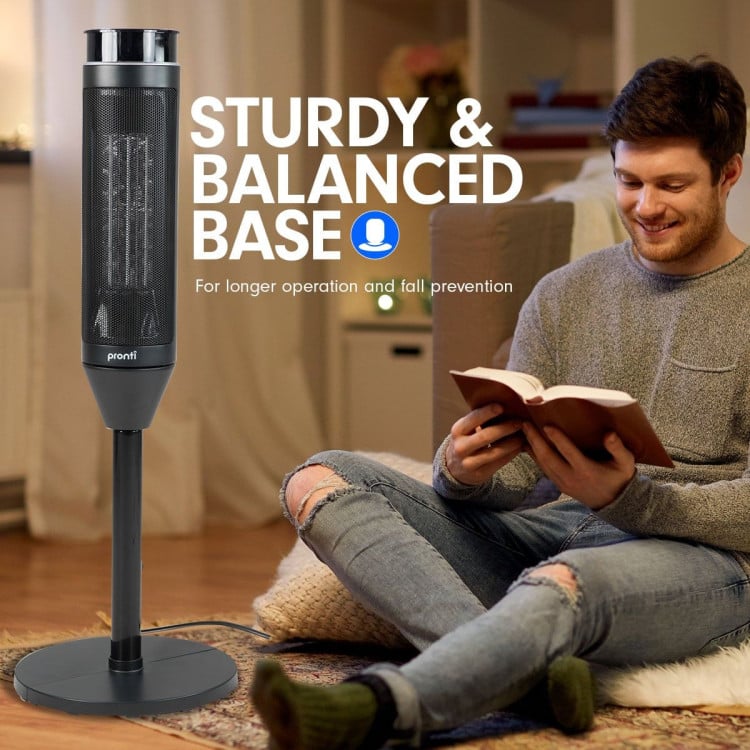 Pronti 2000W Oscillating Ceramic Tower Heater Portable Electric Space Heater with Remote Control & Thermostat - Black image 8