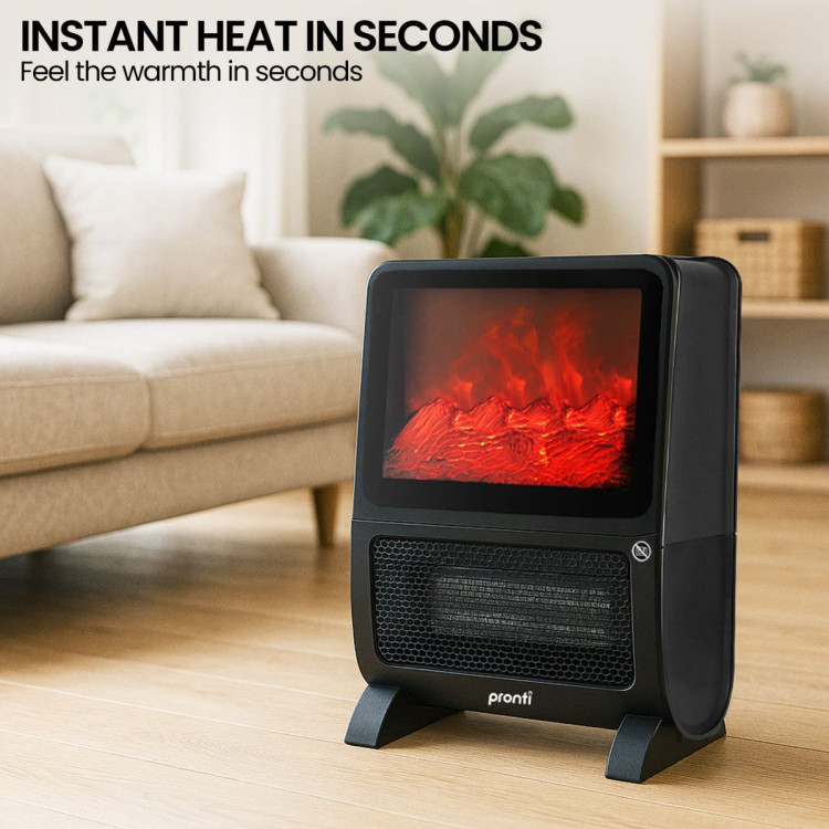 Pronti 2000W 3D Fire PTC Electric Portable Room Heater image 6