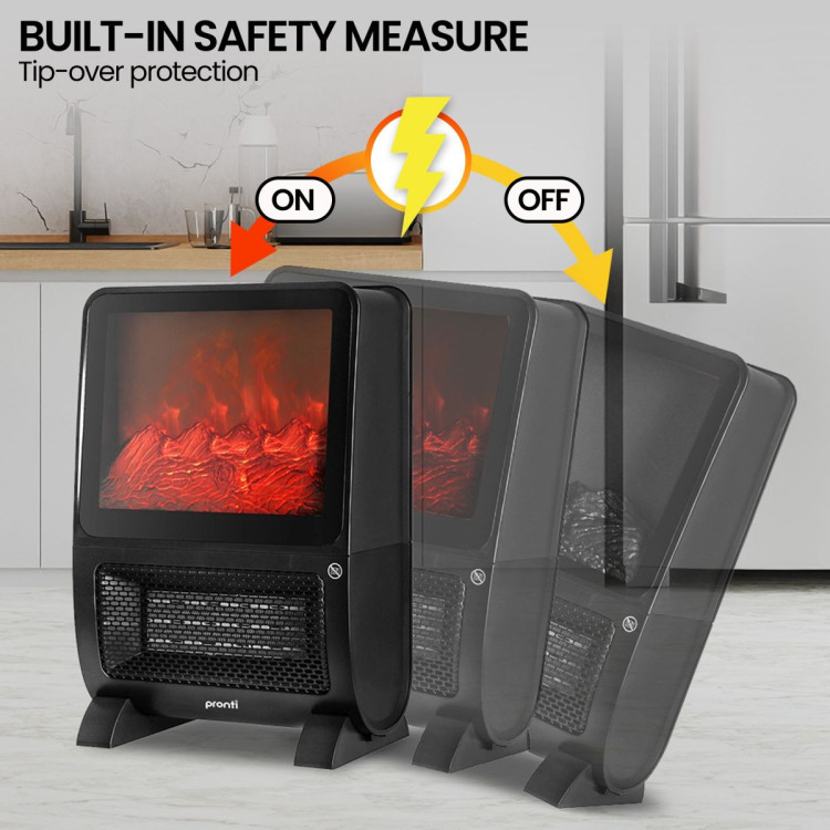 Pronti 2000W 3D Fire PTC Electric Portable Room Heater image 9