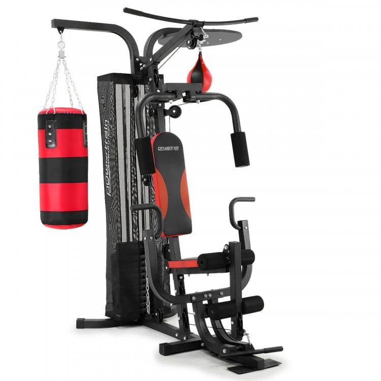 Powertrain Home Gym Station w/ Boxing Punching Bag & Speed Ball image 13