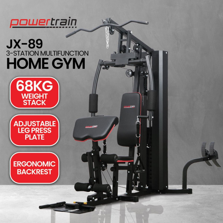 Powertrain JX-89 Multi Station Home Gym 68kg Weight Cable Machine image 3