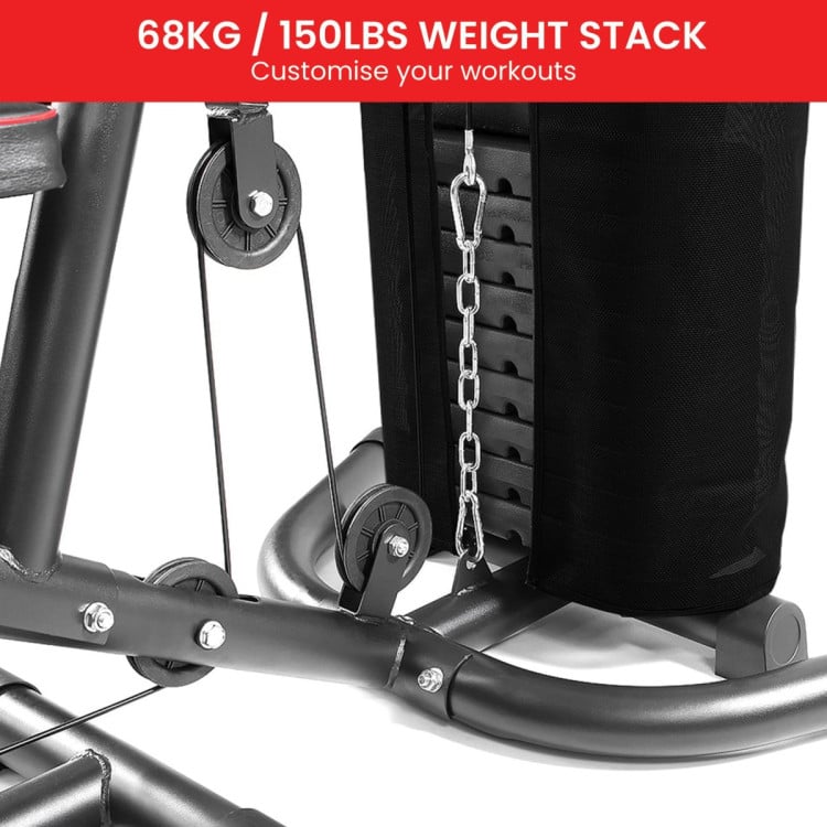 Powertrain Multi Station Home Gym with 68kg Weights Preacher Curl Pad image 7