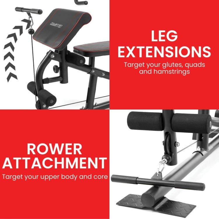 Powertrain Multi Station Home Gym with 68kg Weights Preacher Curl Pad image 10