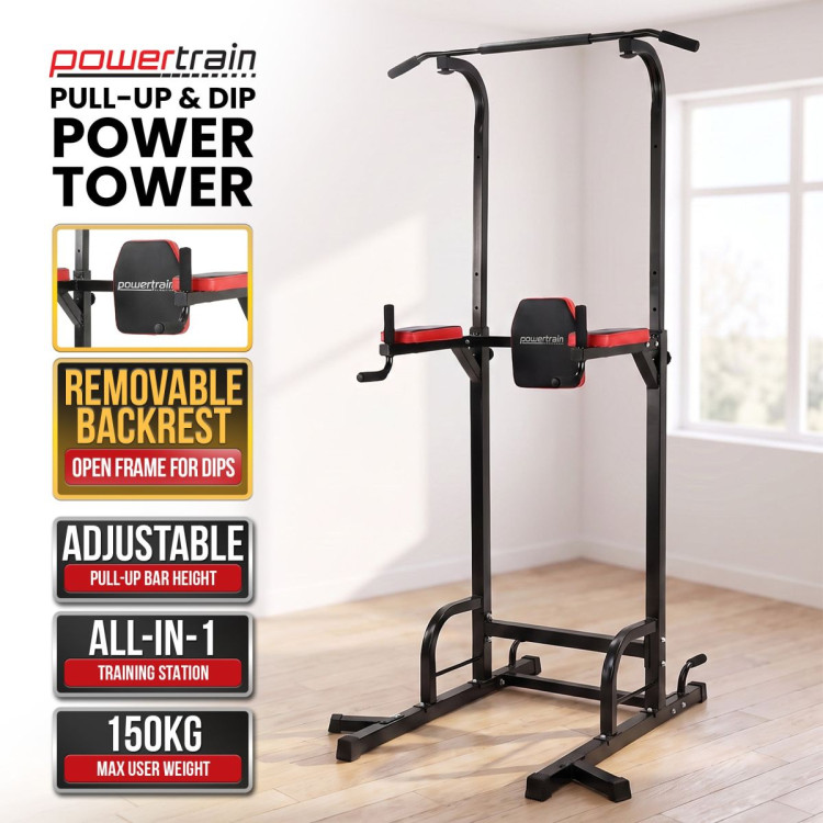 Powertrain J06 Multi-Function Power Tower Pull Up Chin Up Dip Station Heavy Duty Home Gym Strength Training Equipment image 3