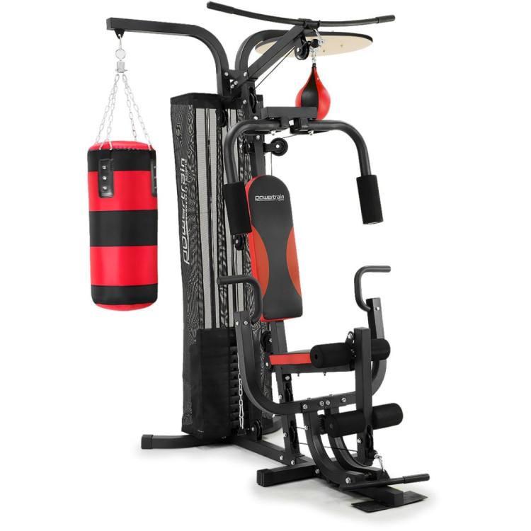 Powertrain Home Gym Station w/ Boxing Punching Bag & Speed Ball