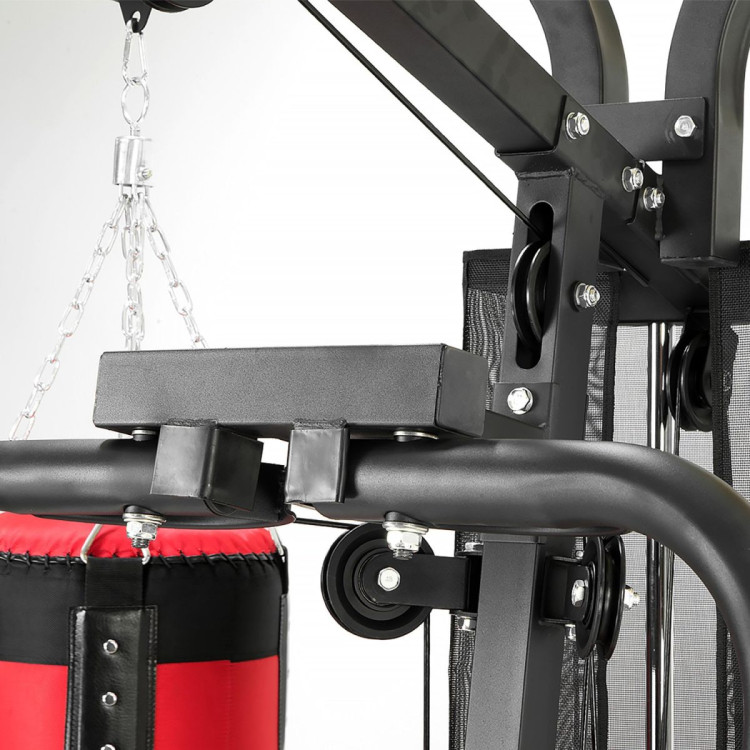 Powertrain Home Gym Station w/ Boxing Punching Bag & Speed Ball image 11