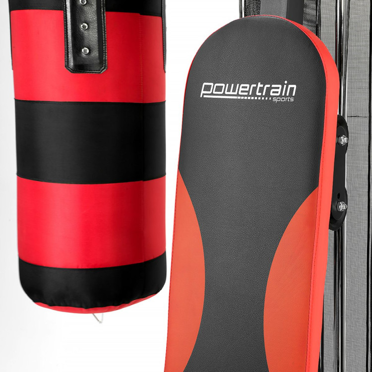 Powertrain Home Gym Station w/ Boxing Punching Bag & Speed Ball image 10