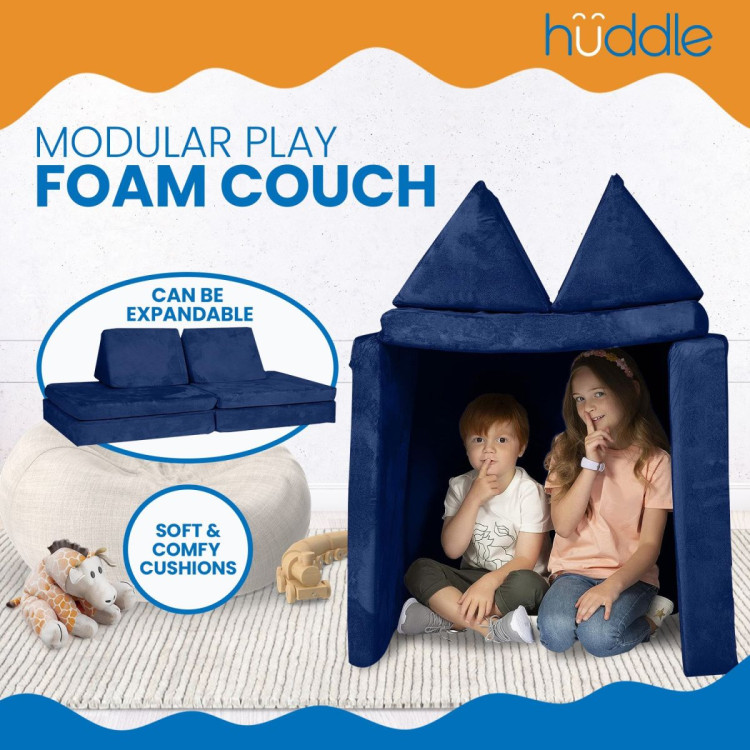 Huddle Kids Modular Play Foam Couch - Navy image 2