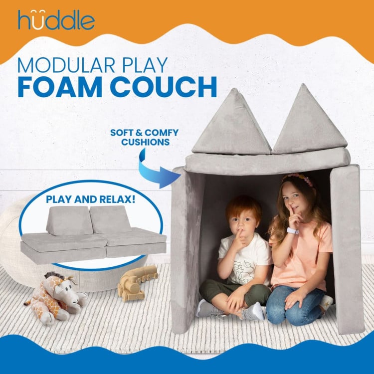 Huddle Kids Modular Play Foam Couch - Grey image 10