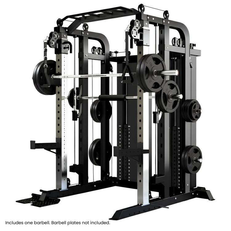 Powertrain 938B Multi-Function Smith Machine Gym Station 160KG Dual Weight Stack Power Rack Cable Heavy-Duty Steel Frame