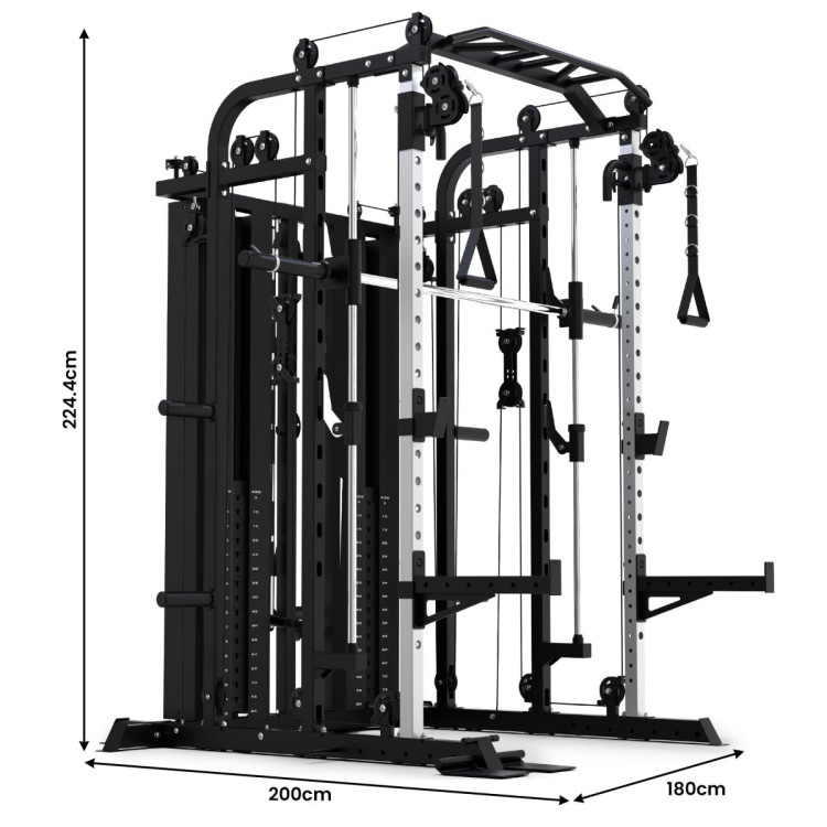 Powertrain 938B Multi-Function Smith Machine Gym Station 160KG Dual Weight Stack Power Rack Cable Heavy-Duty Steel Frame image 4